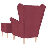 vidaXL Fauteuil avec repose-pied Rouge bordeaux Tissu