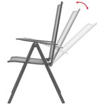 vidaXL Chaises empilables de jardin lot de 2 Acier Gris