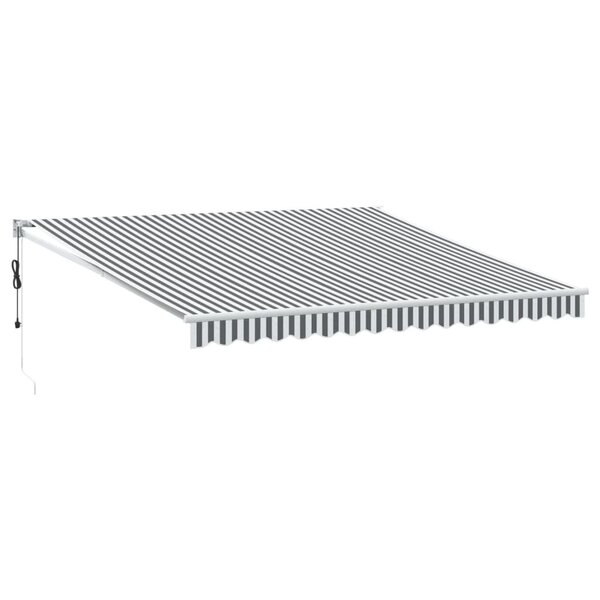 vidaXL Auvent rétractable anthracite et blanc 4x3 m tissu et aluminium