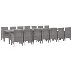 vidaXL Ensemble de salle à manger pour jardin 15 Pièces Gris clair