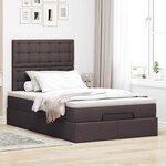 vidaXL Cadre de lit ottoman avec matelas marron foncé 120x200 cm tissu