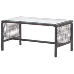 vidaXL Salon de jardin 4 Pièces avec coussin Résine tressée Marron