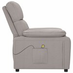 vidaXL Fauteuil de massage Taupe Tissu