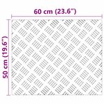 vidaXL Nez de marche Rectangulaire 2 Pièces Argenté 60 x 50 cm Aluminium