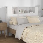 vidaXL Armoire de tête de lit Blanc brillant 140x18 5x104 5 cm