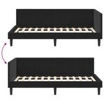 vidaXL Cadre de lit d'angle avec tête de lit Noir 90 x 200 cm Velours