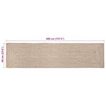 vidaXL Tapis Naturel et blanc 60 x 400 cm Jute