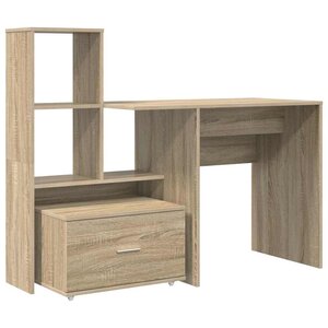vidaXL Bureau Chêne Sonoma 131 5 x 50 x 106 5 cm Bois d'ingénierie