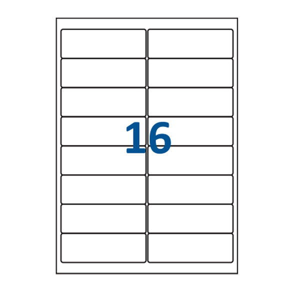 Lot de 20 Planches étiquettes autocollantes blanches sur feuille A4 : 99 x 33 9 mm (16 étiquettes par feuille spéciales bons de transport)