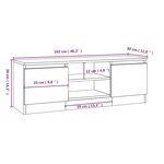 vidaXL Meuble TV avec porte Gris béton 102x30x36 cm