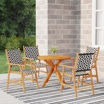 vidaXL Ensemble à manger de jardin 5 Pièces Bois d'acacia solide