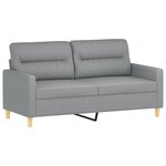 vidaXL Ensemble de canapés 3 Pièces avec coussins Gris clair Tissu