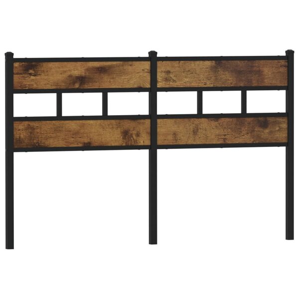 vidaXL Tête de lit chêne fumé 140 cm fer et bois d'ingénierie
