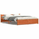 vidaXL Cadre de lit Marron cire 140 x 190 cm Bois massif en pin