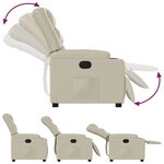 vidaXL Fauteuil inclinable Crème Similicuir