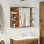 vidaXL Armoire à miroir de salle de bain vieux bois bois d'ingénierie
