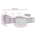 vidaXL Salon de jardin 5 Pièces avec coussins noir résine tressée