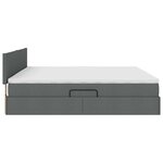 vidaXL Lit avec rangement et matelas Gris foncé 200 x 200 cm