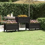 vidaXL Jardinière Noir 178 5x44x75 cm Bois massif de pin
