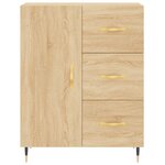 vidaXL Buffet haut Chêne sonoma 69 5x34x180 cm Bois d'ingénierie