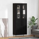 vidaXL Haut Armoire Chêne blanc et noir 69 5 x 34 x 180 cm