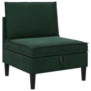 vidaXL Canapé moyen avec rangement Vert foncé Velours