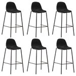 vidaXL Chaises de bar lot de 6 noir tissu