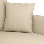 vidaXL Ensemble de canapés 3 Pièces avec coussins Crème Tissu