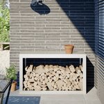 vidaXL Portant de bois de chauffage blanc 100x40x60 cm acier