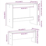 vidaXL Ensemble table à manger et bancs 3Pièces blanc bois d'ingénierie
