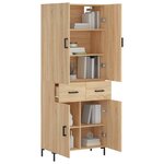 vidaXL Buffet haut Chêne sonoma 69 5x34x180 cm Bois d'ingénierie