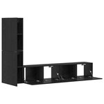 vidaXL Meuble TV mural 2 Pièces Chêne noir Bois d'ingénierie