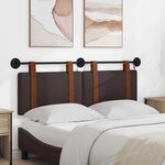 vidaXL Tête de lit suspendue Avec lumière LED Marron foncé PU antique