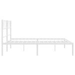 vidaXL Cadre de lit métal avec tête de lit blanc 135x190 cm
