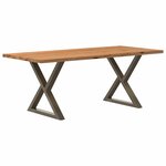 vidaXL Table à manger marron clair bois de chêne massif rectangulaire