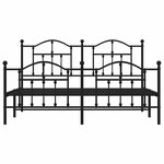 vidaXL Cadre de lit métal sans matelas avec pied de lit noir 160x200cm