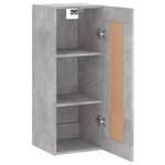 vidaXL Armoire murale gris béton 34 5x34x90 cm bois d'ingénierie