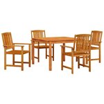vidaXL Ensemble de salle à manger pour jardin 5 pc Marron