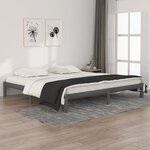 vidaXL Cadre de lit Gris Bois de pin massif 200x200 cm