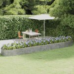 vidaXL Lit surélevé de jardin Acier enduit de poudre Argenté