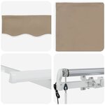vidaXL Auvent Rétractable Beige 350 x 200 cm Polyester et Aluminium