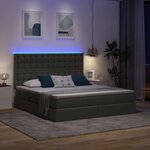 vidaXL Lit avec rangement et LED Gris foncé 180 x 200 cm Polyester