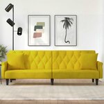 vidaXL Canapé-lit avec accoudoirs jaune velours