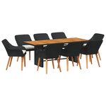 vidaXL Ensemble de salle à manger pour jardin 9 Pièces Noir et marron