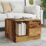 vidaXL Table basse vieux bois 50x50x36 cm bois d'ingénierie