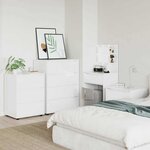 vidaXL Armoires de rangement 2 Pièces Blanc brillant 80 x 48 x 105 cm