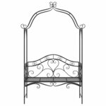 vidaXL Banc de jardin avec coussin Noir 104 x 54 x 93cm Acier