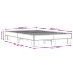 vidaXL Cadre de lit sans matelas chêne fumé 135x190 cm