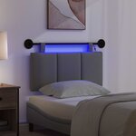 vidaXL Tête de lit suspendue Avec lumière LED Gris foncé Tissu