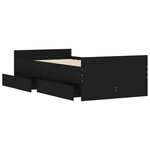 vidaXL Cadre de lit avec tiroirs noir 100x200 cm